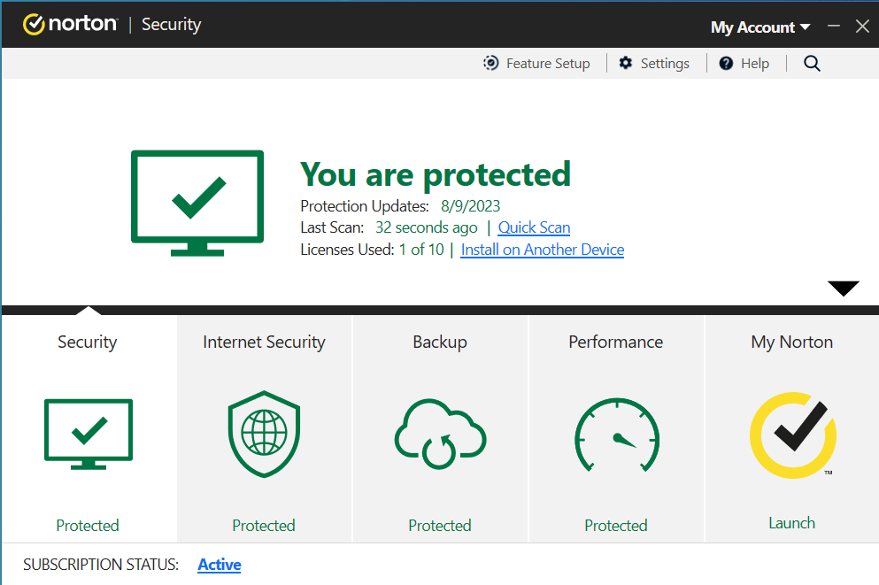 screenshot of Norton Small Business